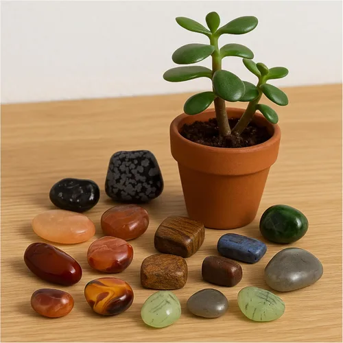Vista 5 de Tumbles de piedras preciosas Piedras metafísicas Bolsas de 7.05 oz Bronzita Broncita