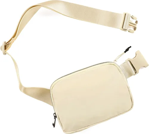 Vista 30 de ODODOS Minicangurera unisex con correa ajustable; pequeña bolsa de la cintura para entrenamiento, correr, viajes y senderismo, DESERT SAGE