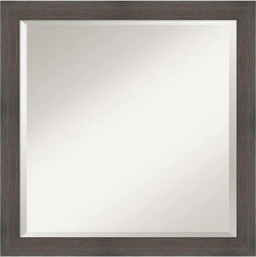 Vista 66 de Amanti Art Espejo de pared marrón de 26 x 22 pulgadas, espejo rectangular de baño de Alejandría marrón rústico para decoración de pared, sala