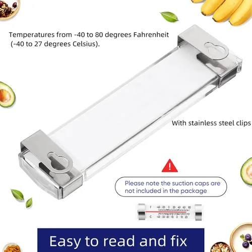 Vista 4 de Termómetro para refrigerador de cocina, paquete de 12 termómetros para nevera, congelador, termómetro, impermeable, mini medidor de temperatura