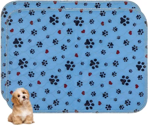Vista 9 de Almohadillas Lavables para Orina para Perros, Paquete de 2 Extra Grandes de 36"x54" Súper Absorbentes Almohadillas Reutilizables para Cachorros