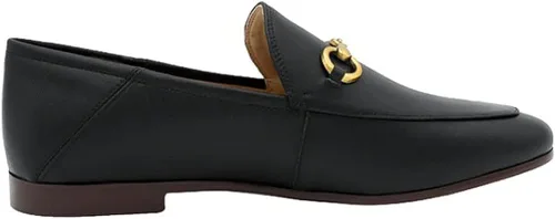 Vista 3 de Divanne Mocasines para mujer, mocasines planos de cadena dorada, mocasines de piel sin cordones