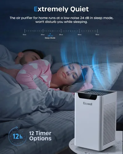 Vista 6 de Purificadores de aire para dormitorio del hogar de hasta 1102 pies cuadrados con sensores de calidad del aire, filtro H13 True HEPA, purificador