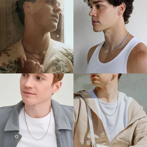 Vista 5 de Collar de cadena redonda de 230.157 in para hombre, cadena Rolo para hombres y mujeres, 18, 20, 22, 24, 26 pulgadas de longitud, acero inoxidable