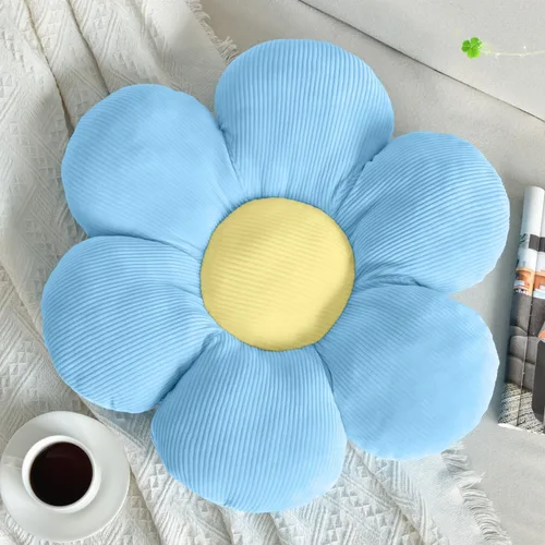 Vista 23 de Almohada de flores, almohadas azules, lindas margaritas, cojín decorativo para el hogar, para cama, sofá, sofá