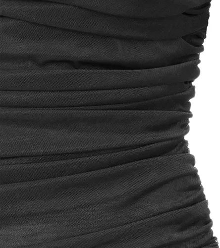 Vista 5 de Vestido de vendaje de manga larga fruncido de malla para mujer