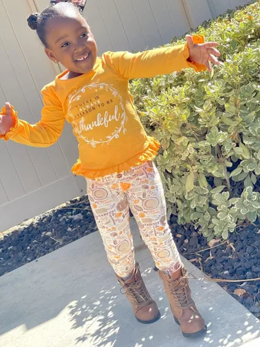 Vista 7 de Unique Baby Girls 2 Piece Matching Outfit For Every Holiday Long Sleeve Legging Sets 4