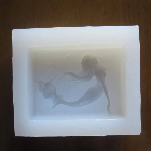 Vista 4 de Grainrain Molde de jabón de silicio artesanal DIY vela molde de resina para jabón hecho a mano sirena (12019)