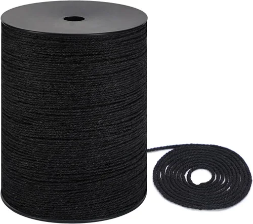 Vista 19 de Cuerda de macramé de 0.118 in x 328 yardas Cuerda de macramé 100% algodón natural 3 hebras de algodón trenzado para colgar plantas hecho a mano