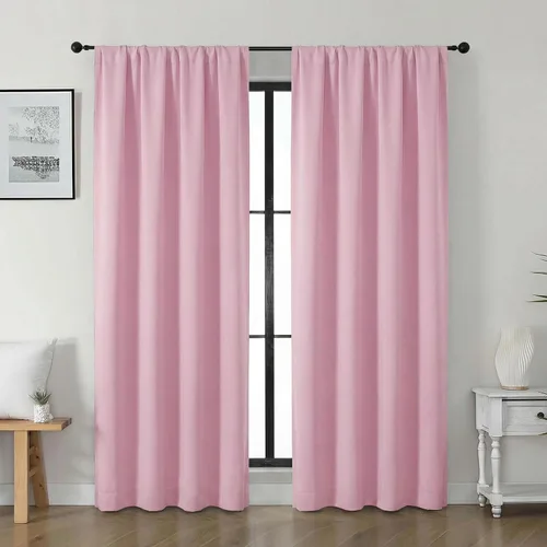 Vista 133 de Gwine Cortinas opacas para dormitorio, 54 pulgadas de largo, paneles de cortina de ventana con aislamiento térmico y reducción de ruido, cortinas