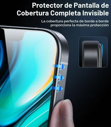 Vista 8 de UltraGlass Vidrio Ultra 9H+ para iPhone 13 Pro Max Protector de Pantalla de Privacidad [No.1 Grado Militar Irrompible y 100% Anti Espía] Vidrio