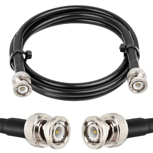 Vista 9 de MOOKEERF Cable BNC de 1 pie, paquete de 2 unidades de baja pérdida KMR240 BNC macho a macho cable coaxial de 50 ohmios para radioaficionado