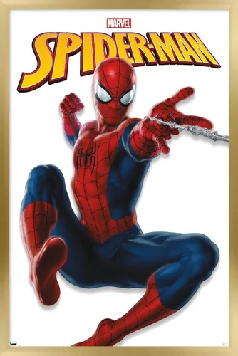 Vista 16 de Trends International Marvel Comics - Póster de pared de la serie Spider-Man, 22.4 pulgadas de largo x 14.7 pulgadas, versión enmarcada de madera