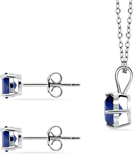 Vista 4 de Jewelry Sets for Women, Necklace and Earring Sets for Women, Birthstone Jewelry, Genuine or Synthetic Gemstone, Round Solitaire, Pendant Necklace
