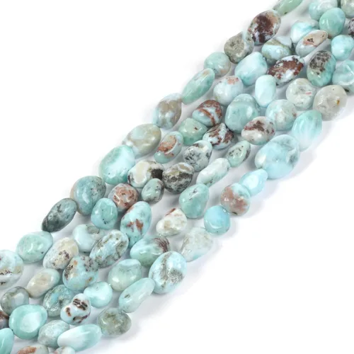 Vista 5 de Larimar natural Rondelle - Cuentas sueltas de 15 pulgadas para hacer joyas de bricolaje