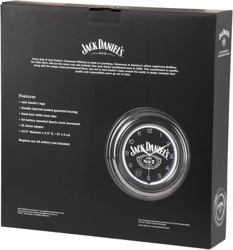 Vista 7 de Jack Daniel's Whiskey Logo - Old Number 7 - Reloj de pared con barra de neón individual