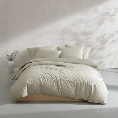 Vista 12 de Calvin Klein - Juego de edredón tamaño individual/individual XL, ropa de cama moderna de percal lavado de algodón con fundas a juego, certificado