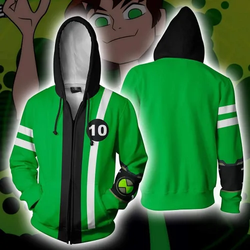 Vista 3 de Joyfunny Unisex 3D Pattern Zipper Hoodies Hooded Jacket Halloween Cosplay HoodieT Shirt