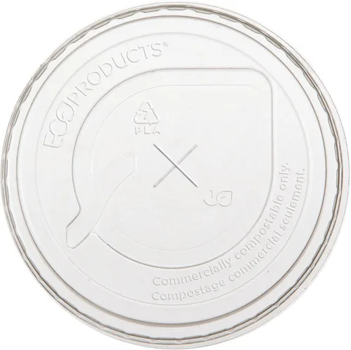 Vista 9 de Eco-Products GreenStripe - Tapas planas de plástico compostable, caja de 1000, agujero perforado para pajilla, se adapta a vasos de 7 y 10 onzas