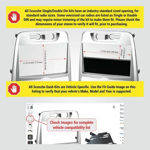 Vista 2 de Scosche HY1628SB - Kit de instalación de radio de bolsillo doble o DIN individual con radio de bolsillo de almacenamiento, compatible con Hyundai