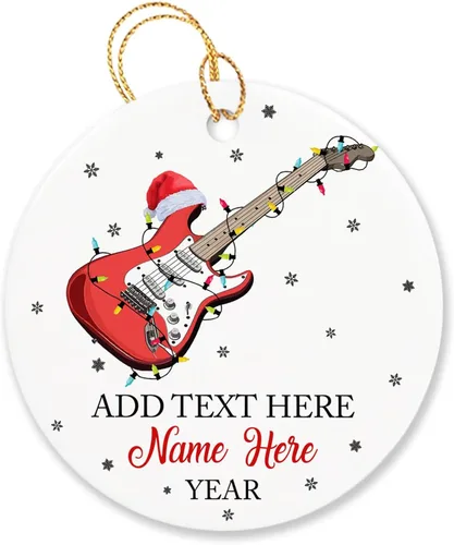 Vista 9 de Adorno de Navidad personalizado de acordeonista que toca acordeón, nombre personalizado y año, adorno de Navidad para acordeonista, instrumento