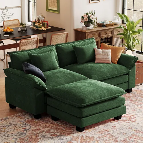 Vista 73 de CDCASA Silla de acento de gran tamaño de 50'' con otomana Asiento extra ancho y profundo estilo sofá nube para sala de estar, dormitorio, rincón