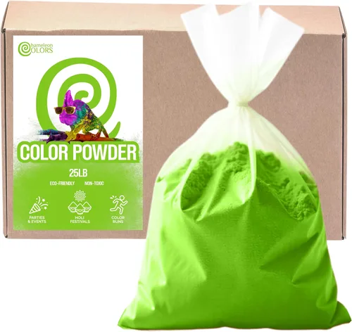 Vista 17 de Chameleon Colors Polvo de color de 25 libras, 1 paquete, color aguamarina vibrante, para 15-20 personas, apto para niños, no tóxico y sin gluten