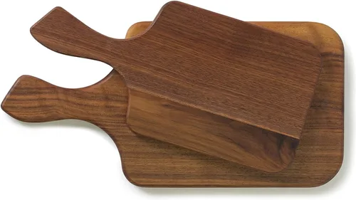 Vista 6 de Brazos Home Tabla de cortar de madera de nogal oscuro para cocina, paquete de 2, tabla de cortar, tabla de queso de madera, sin sazonar, incluye