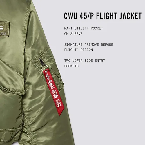 Vista 3 de Alpha Industries CWU 45P Flight Chaqueta para hombre, marino