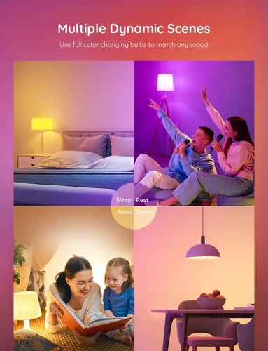 Vista 8 de Govee LED Smart Light Bulbs, 1000LM RGBWW A19 75W E26 Base 2 Pack
