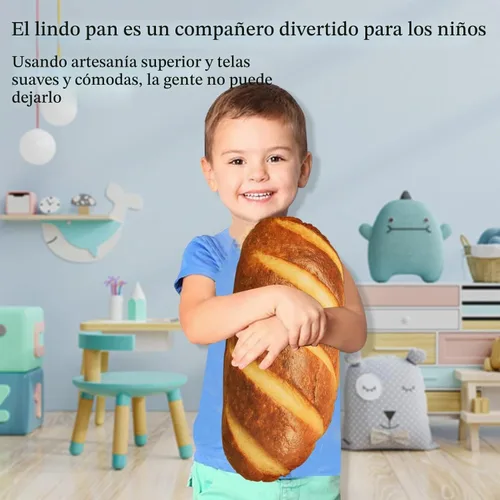 Vista 4 de Almohada de pan de 15.7", divertido juguete de peluche
