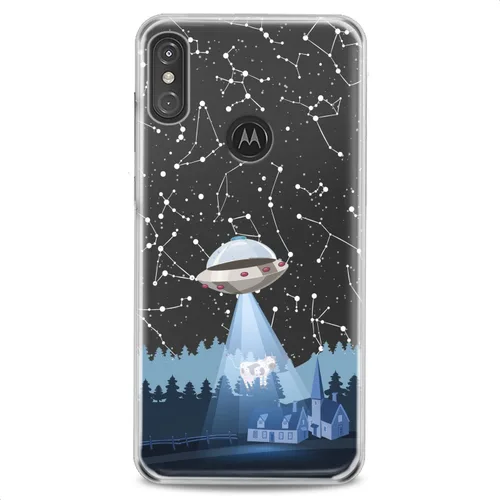 Vista 11 de Funda de TPU compatible con Motorola G9 G8 Plus G7 E20 P40 Z4 Edge 20 G22 Stylus Galaxy suave colorido patrón abstracto púrpura estrellas claro gato