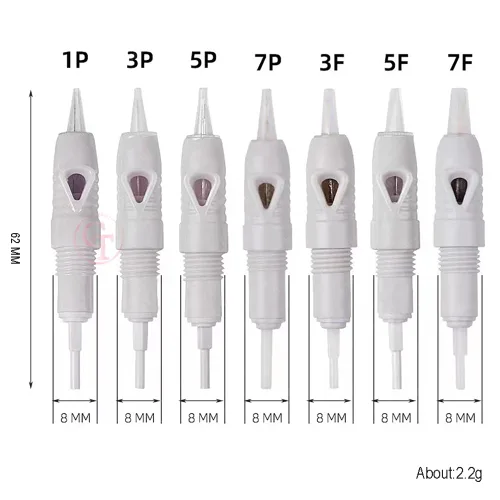 Vista 3 de Charmant Liberty - Cartucho de tatuaje de 0.315 pulgadas, agujas de microblading desechables semipermanentes para cejas, labios delineadores, 20