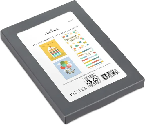 Vista 4 de Hallmark Tarjetas de cumpleaños con sobres, paquete surtido de 12 (Bendiciones)