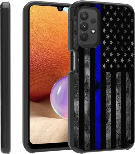 Vista 10 de Funda para teléfono Galaxy A23 5G, resistente 2 en 1 de doble capa híbrida de policarbonato duro y silicona suave a prueba de golpes, funda