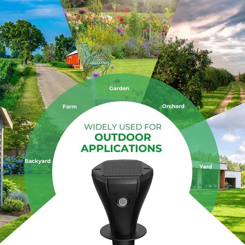 Vista 8 de Repelente de topos alimentado por energía solar para césped, 8 paquetes de repelente ultrasónico de campañol para exteriores, IP 65, impermeable