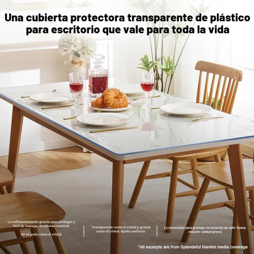 Vista 7 de Protector de PVC transparente para mesa pequeña, 12 x 12 pulgadas, varios tamaños, protector plástico para mesa rectangular, mesita de noche, tapete