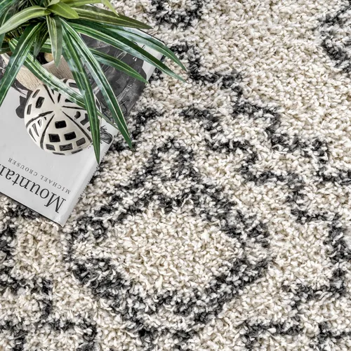 Vista 7 de nuLOOM Lacey - Alfombra decorativa geométrica marroquí, 2 x 3, color blanco roto