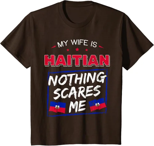 Vista 34 de My Wife Is Haitian Republic of Haiti Heritage Roots - Camiseta con bandera, Negro, S
