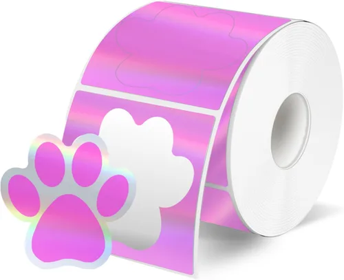 Vista 12 de STARLIBOO Paw Print Stickers, 1.5 inch Dog Paw Stickers, 600pcs Puppy Paws Sticker, Clues Paws Print Sticker(Perforation Line/Black)