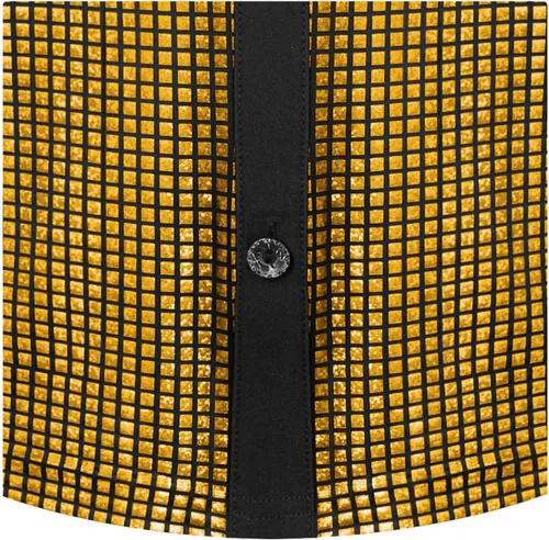 Vista 5 de WULFUL Camisa de discoteca para niños y niños, camisas con botones y lentejuelas, disfraz de fiesta de los años 70