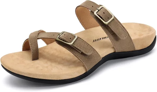 Vista 9 de Athlefit Sandalias ortopédicas para mujer con soporte de arco ajustable y cómodas para caminar