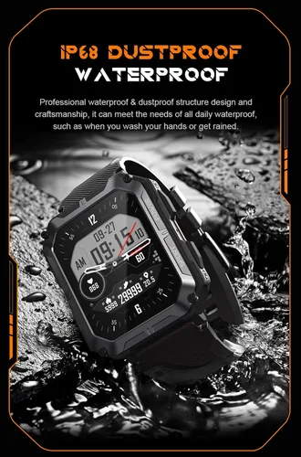 Vista 9 de Gravity C20 Pro - Reloj inteligente resistente de 1.83 pulgadas, resistente al agua IP68, llamada Bluetooth, voz AI, más de 100 modos deportivos