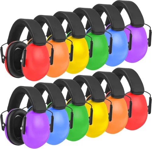 Vista 16 de Amylove 12 unidades de protección auditiva para adultos y niños, auriculares con cancelación de ruido, orejeras de tiro a granel con reducción