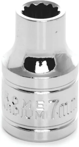 Vista 19 de Performance Tool W38812 Enchufe de 12 puntas, unidad de 3/8 de pulgada, 12 mm Chrome vanadium steel. Polished nickel chrome finish. Designed to