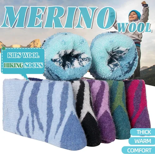 Vista 3 de Eocom 6 pares de calcetines de invierno cálidos de lana para niños y niñas