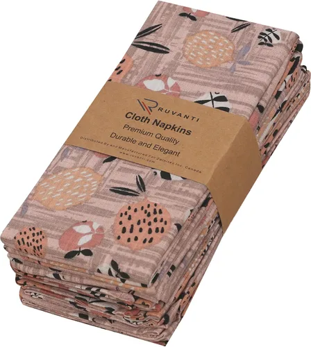 Vista 25 de Ruvanti - Servilletas de tela, paquete de 6, 45x45 centímetros, 100% algodón, lavables, suaves y absorbentes, perfectas para bodas, cenas de Belleza