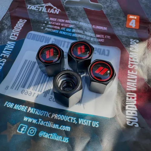 Vista 5 de TACTILIAN Tapones de vástago de válvula de neumático rojos para válvula de neumático Dodge, paquete de 4 Tapones de válvula de neumático