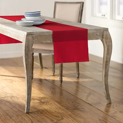 Vista 4 de LA Linen™ mantel de popelina de poliéster de 14 por 108 pulgadas Blanco P
