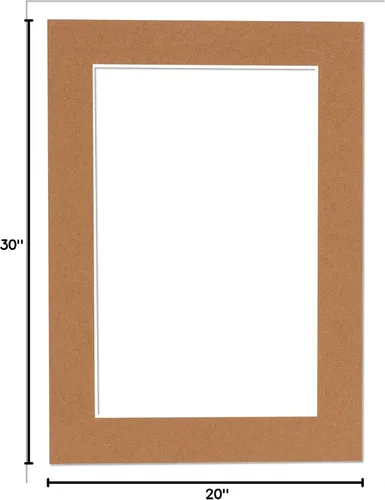 Vista 9 de Matboard precortado marrón roble envejecido de 20 x 30 pulgadas para fotos de 18 x 26 pulgadas, sin ácidos, para fotos, marcos, grosor de 4 capas